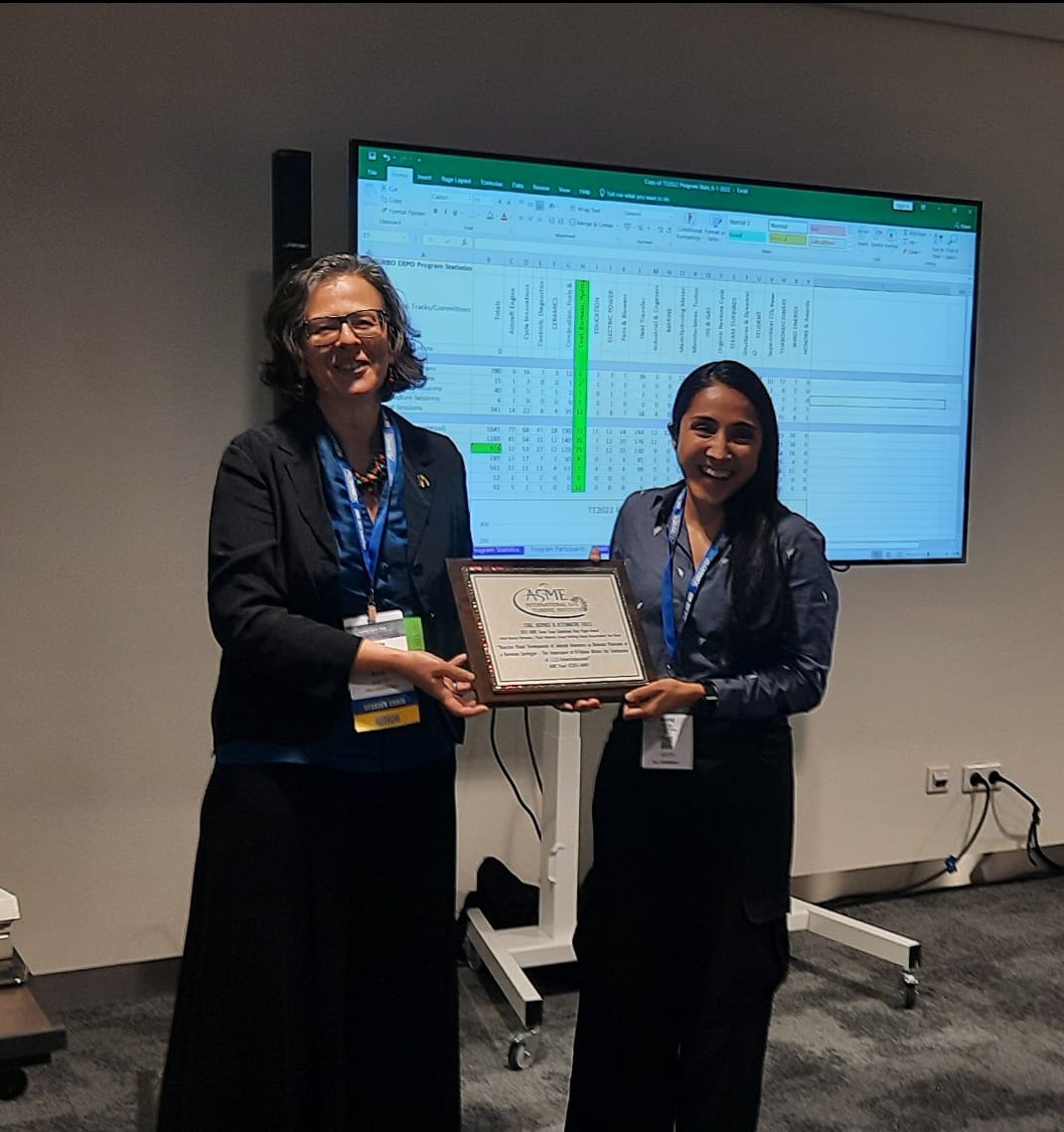Astrid Ramirez received the 2021 ASME Turbo Committee Best Paper Award